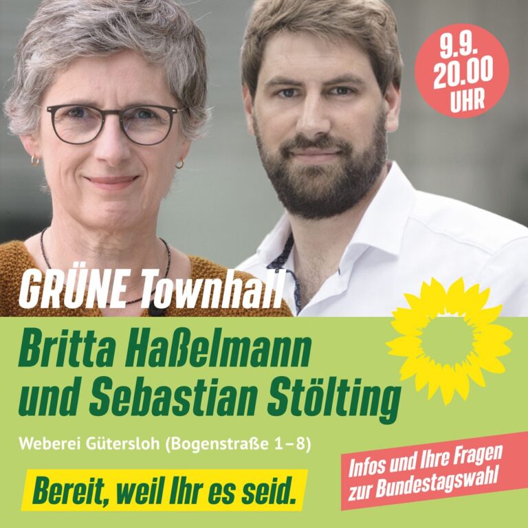 TOWNHALL mit Britta Haßelmann und Sebastian Stölting in Gütersloh