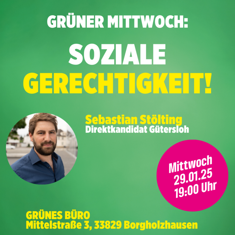 Borgholzhausen: GRÜNER MITTWOCH zu Sozialer Grechtigkeit